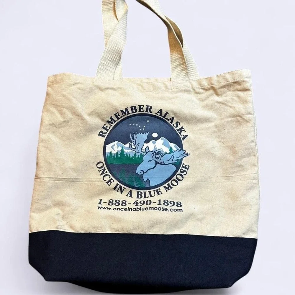 Vintage once in a‎ blue moose medium size tote bag